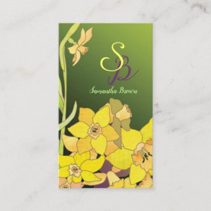 Carte De Visite Jolie Daffodils Monogramme