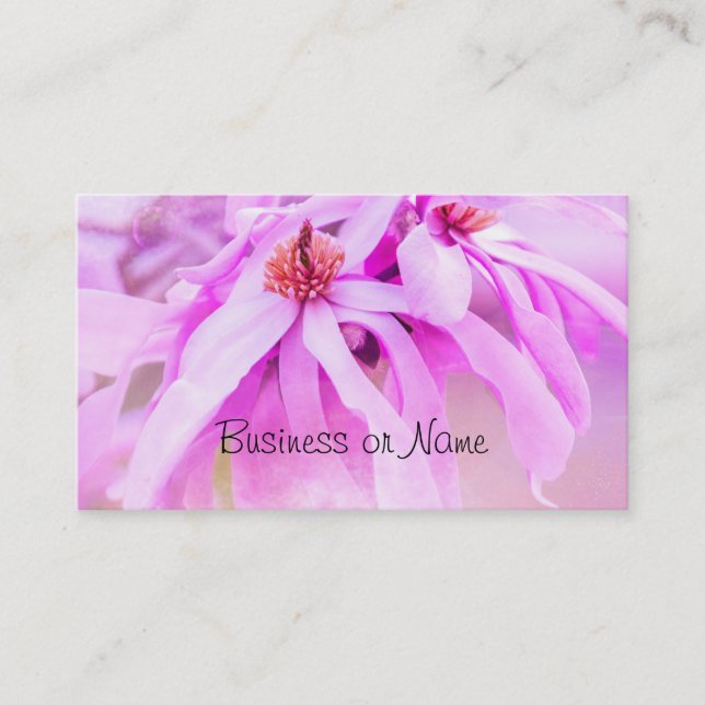 Carte De Visite Jolie floraison rose (Devant)