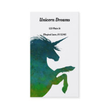 Jolie licorne bleue et verte