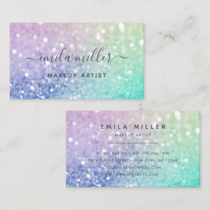 Carte De Visite Jolie Parties scintillant Holographique Fille Glam