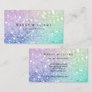 Carte De Visite Jolie Parties scintillant Holographique Fille Glam