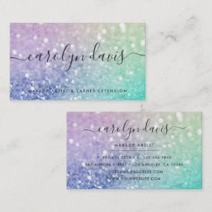 Carte De Visite Jolie Parties scintillant Holographique Fille Glam