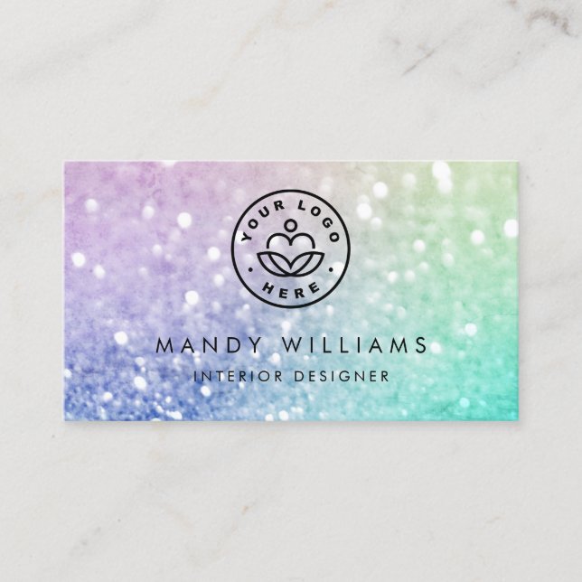 Carte De Visite Jolie Parties scintillant Holographique Fille Glam (Devant)