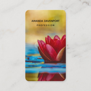 Carte De Visite Jolie photo d'une fleur de Lotus dans un étang
