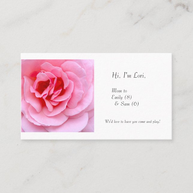 Carte De Visite Jolie rose (Devant)