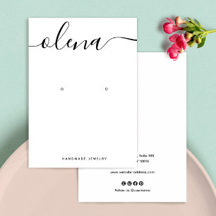 Carte De Visite Jolie signature Script oreille blanche