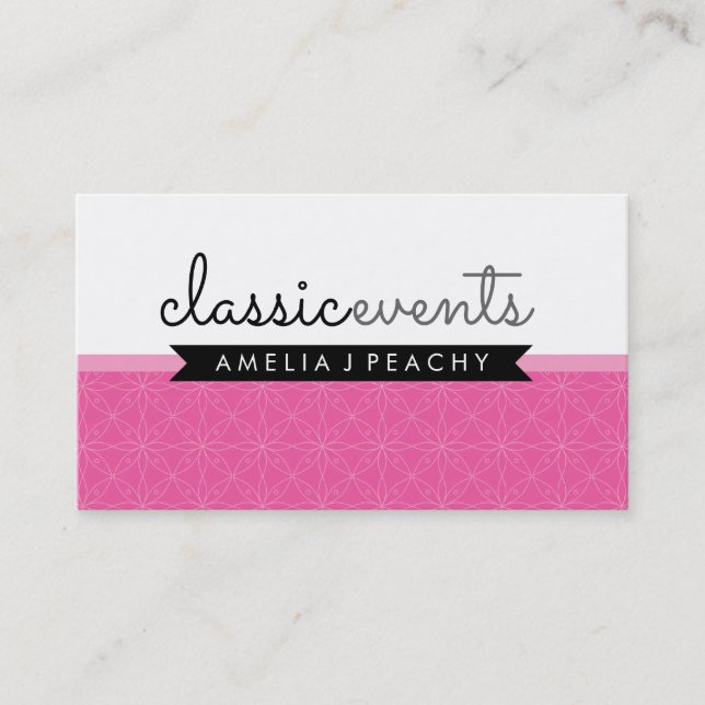 Carte De Visite JOLIE SMART moderne simple mignon classe rose noir (Devant)