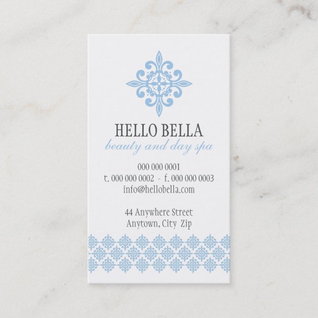 Carte De Visite JOLIE STYLISATION simple motif moderne bleu bébé p (Devant)