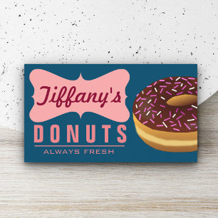 Carte De Visite Jolie Sucrerie Rétro Boutique Donut Beignet