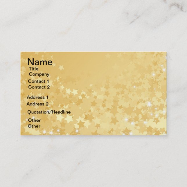 Carte De Visite Jolies étoiles d'or (Devant)