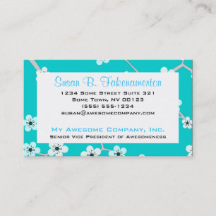 Carte De Visite Jolies fleurs de cerisier - bleu de turquoise