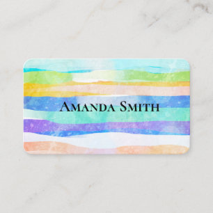 Carte De Visite jolis coloré rayures peintes aquarelle art