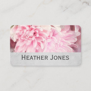 Carte De Visite jolis pétales de fleurs rose et gris