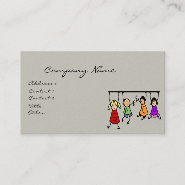 Carte De Visite Jote Kids Cartoon tenant des mots de la parole (Devant)