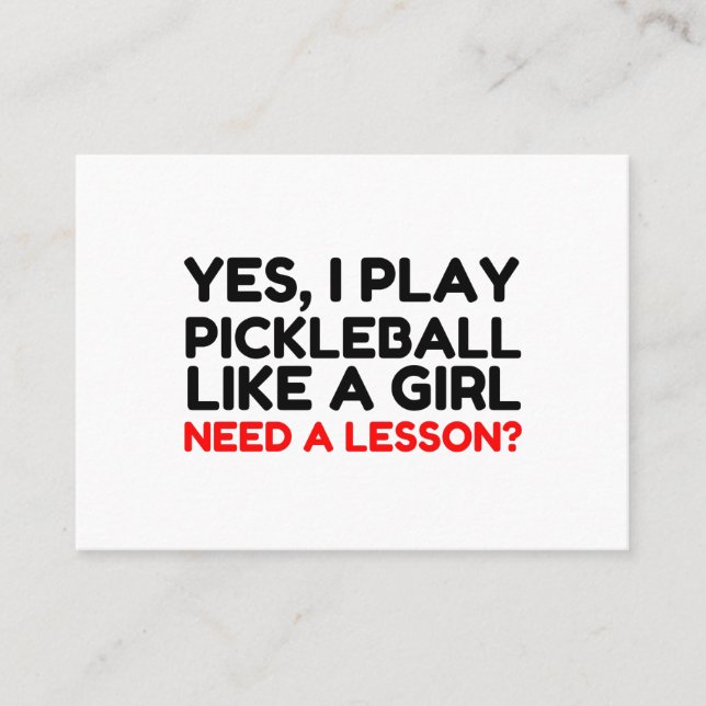 Carte De Visite Jouer Au Pickleball Comme Une Fille A Besoin D'Une (Devant)