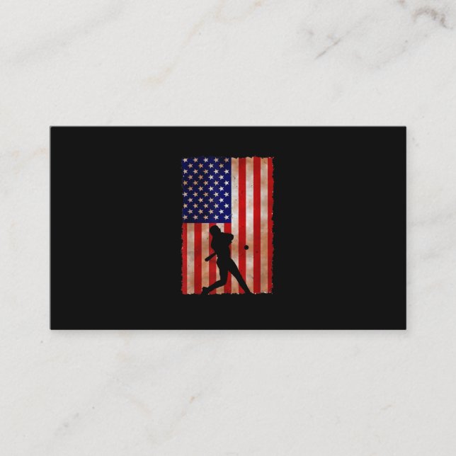 Carte De Visite Joueur de baseball US Drapeau Patriotique Softball (Devant)