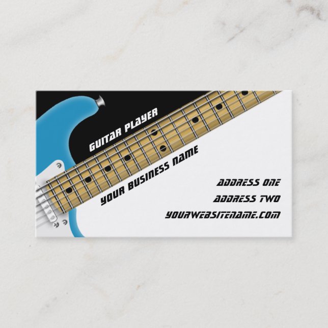 Carte De Visite Joueur de guitare (Devant)