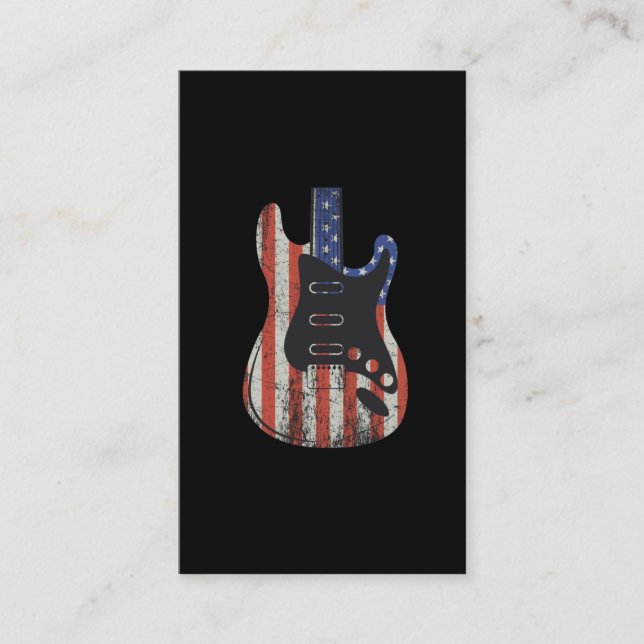 Carte De Visite Joueur de guitare américain Amant de la musique du (Devant)