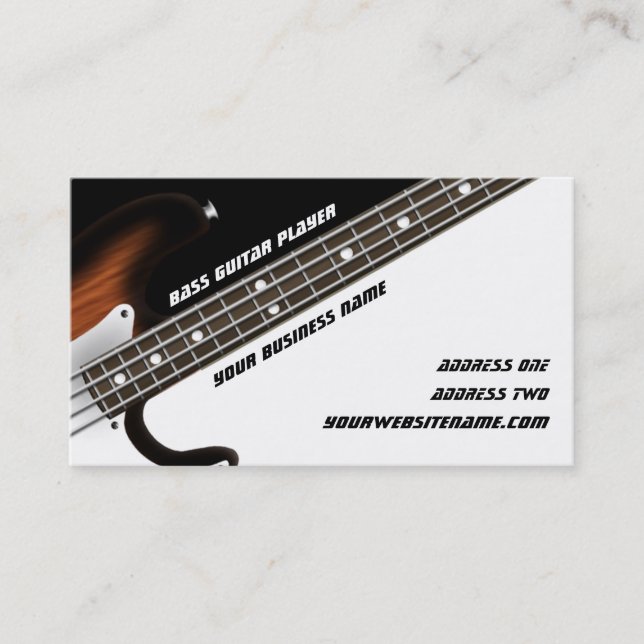 Carte De Visite Joueur de guitare basse (Devant)