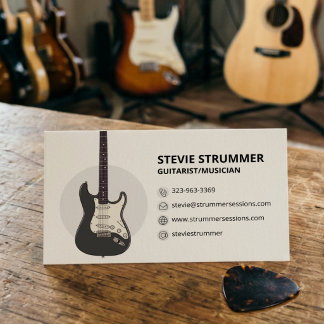 Carte De Visite Joueur de Guitare Musicien
