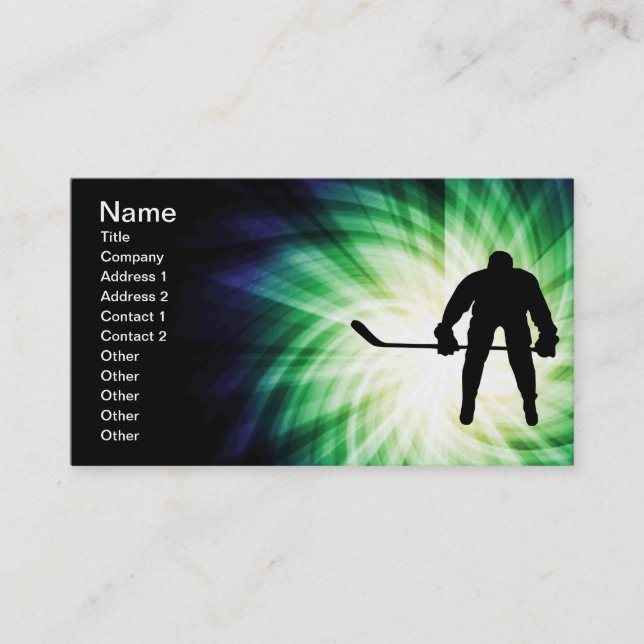 Carte De Visite Joueur de hockey cool (Devant)