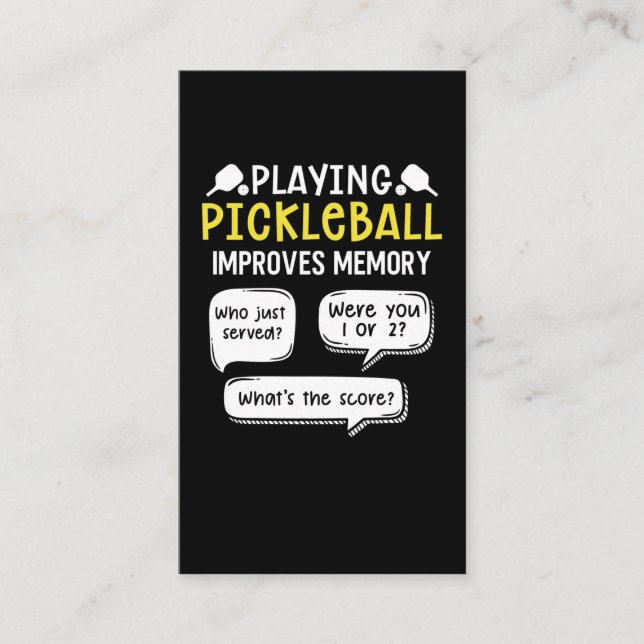 Carte De Visite Joueur de Pickleball de sport amusant (Devant)