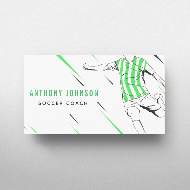 Carte De Visite Joueur de soccer Uniforme Gratuit Coach Moderne (Créateur téléchargé)