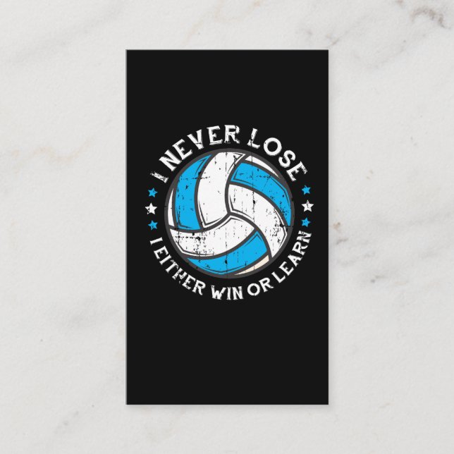 Carte De Visite Joueur De Volley-Ball Motivation Setter Je Ne Perd (Devant)