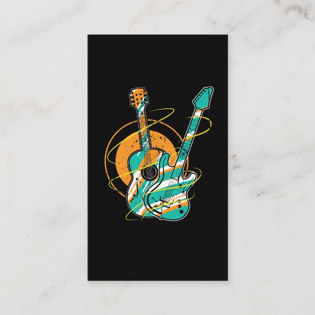 Carte De Visite Joueur guitariste de musiciens de guitare électriq (Devant)