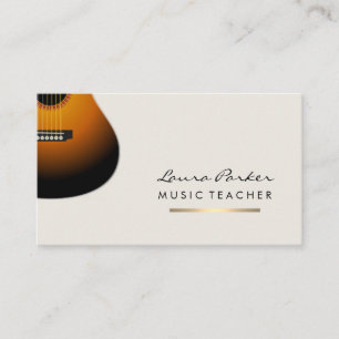 Carte De Visite Joueur guitariste Musicien Professeur Gold