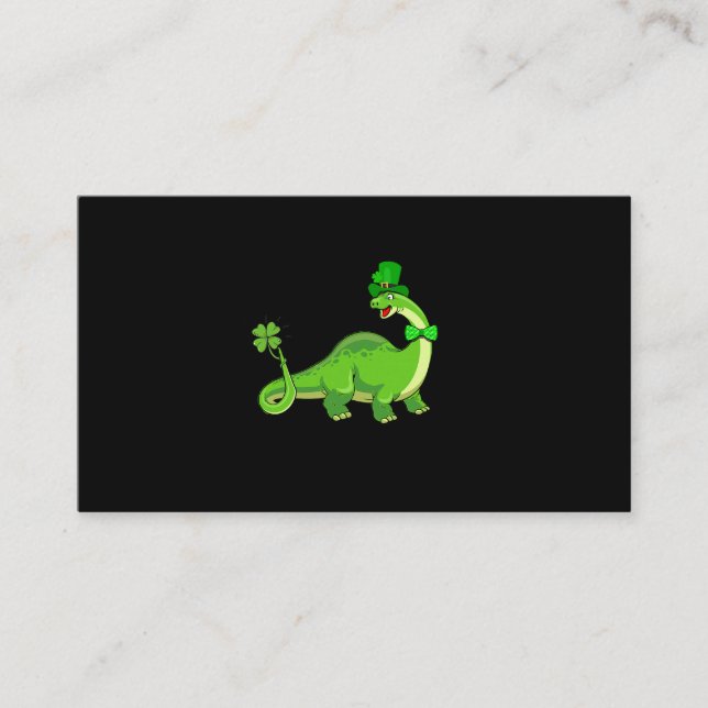 Carte De Visite Jour de la Saint Patrick Leprechaun Dinosaur T Rex (Devant)