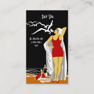 Carte de visite Jour Spa Beauté Salon Diva rétro 2