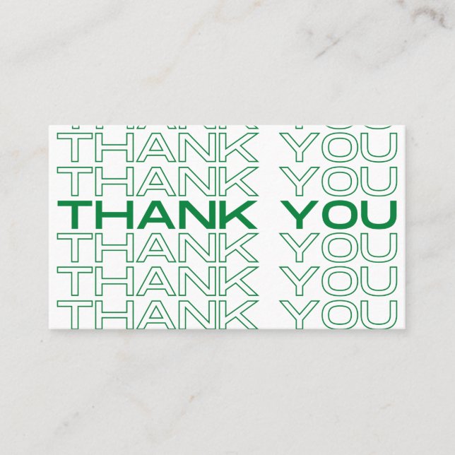 Carte De Visite Journal vert Merci Imprimer Médias Insérer (Devant)