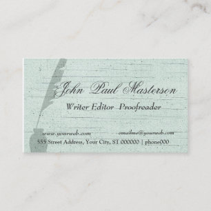 Carte De Visite Journaliste Green Design Writer