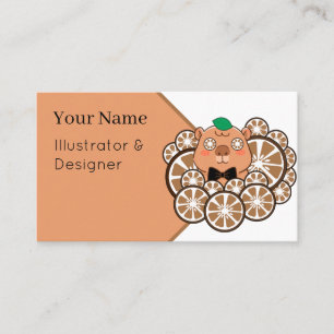 Carte De Visite Journée au spa capybara Zen Kawaii avec des agrume