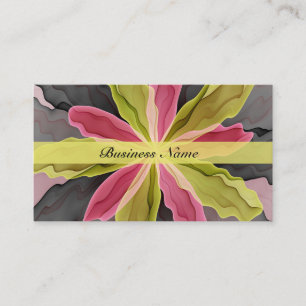 Carte De Visite Joy, Vert rose Anthracite Imaginaire Fleur Fractal