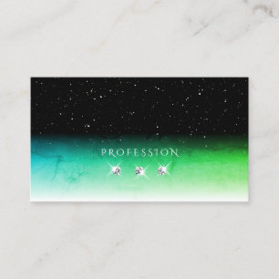 Carte De Visite Joyaux à oeil noir blanc et Turquoise de monogramm