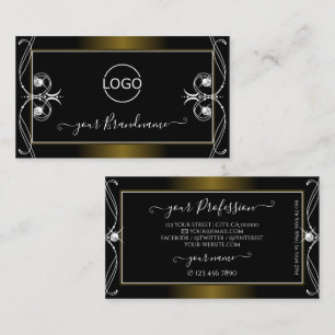 Carte De Visite Joyaux Ornat Noir Or Parkle Ajouter Logo