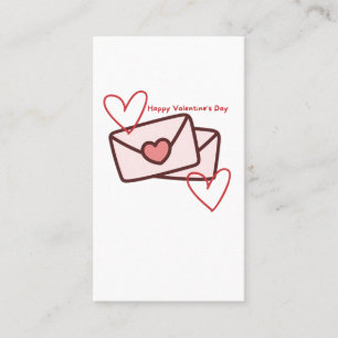 Carte De Visite Joyeuse Saint-Valentin Red Hearth
