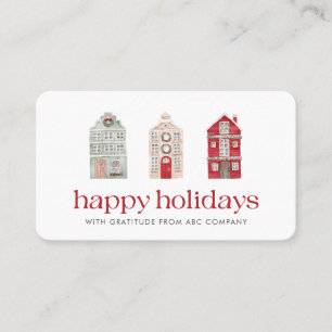 Carte De Visite Joyeuses fêtes Merci d'entreprise Rouge