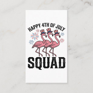 Carte De Visite Joyeux 4 juillet Flamingo Squad Vector Design_1