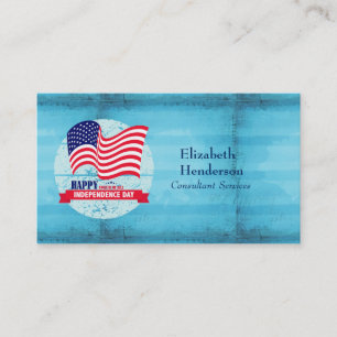 Carte De Visite Joyeux 4 juillet Illustration du drapeau américain