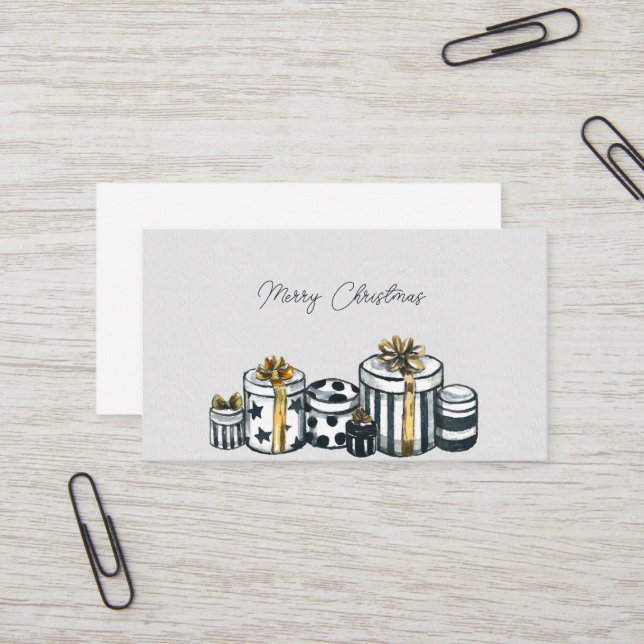 Carte De Visite Joyeux Cadeaux de Noël (Devant/Arrière en situation)