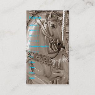 Carte De Visite Joyeux Cheval de ronde à Sepia