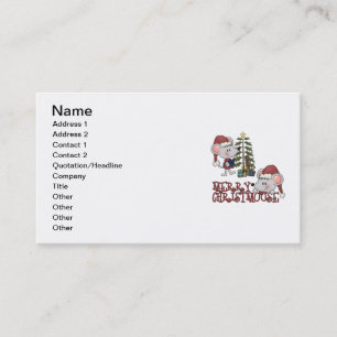 Carte De Visite Joyeux Christmouse avec l'arbre