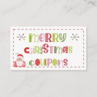 Carte De Visite Joyeux Coupons de Noël