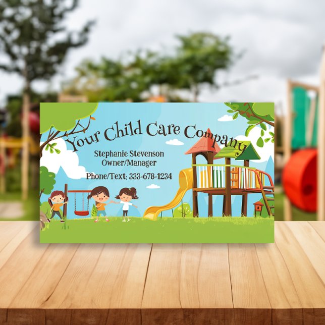 Carte De Visite Joyeux Enfants aire de jeu Garde d'enfants Éducati (daycare child care business cards)