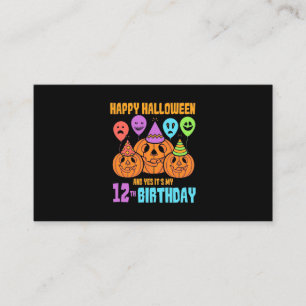 Carte De Visite Joyeux Halloween 12ème anniversaire