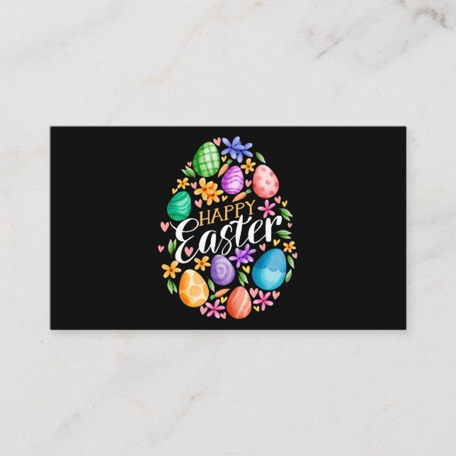 Carte De Visite Joyeux Jour de Pâques Oeufs de Pâques Lapin Lapin  (Devant)