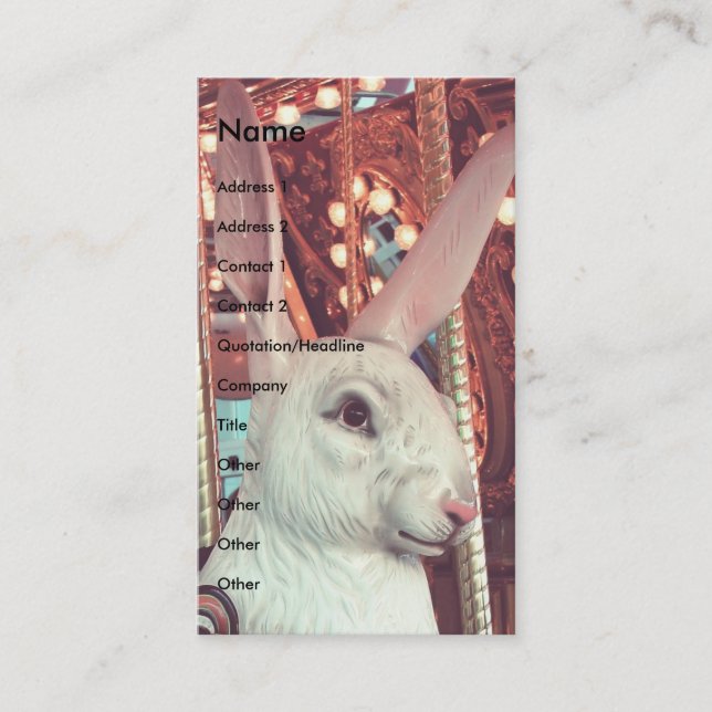 Carte De Visite Joyeux lapin (Devant)